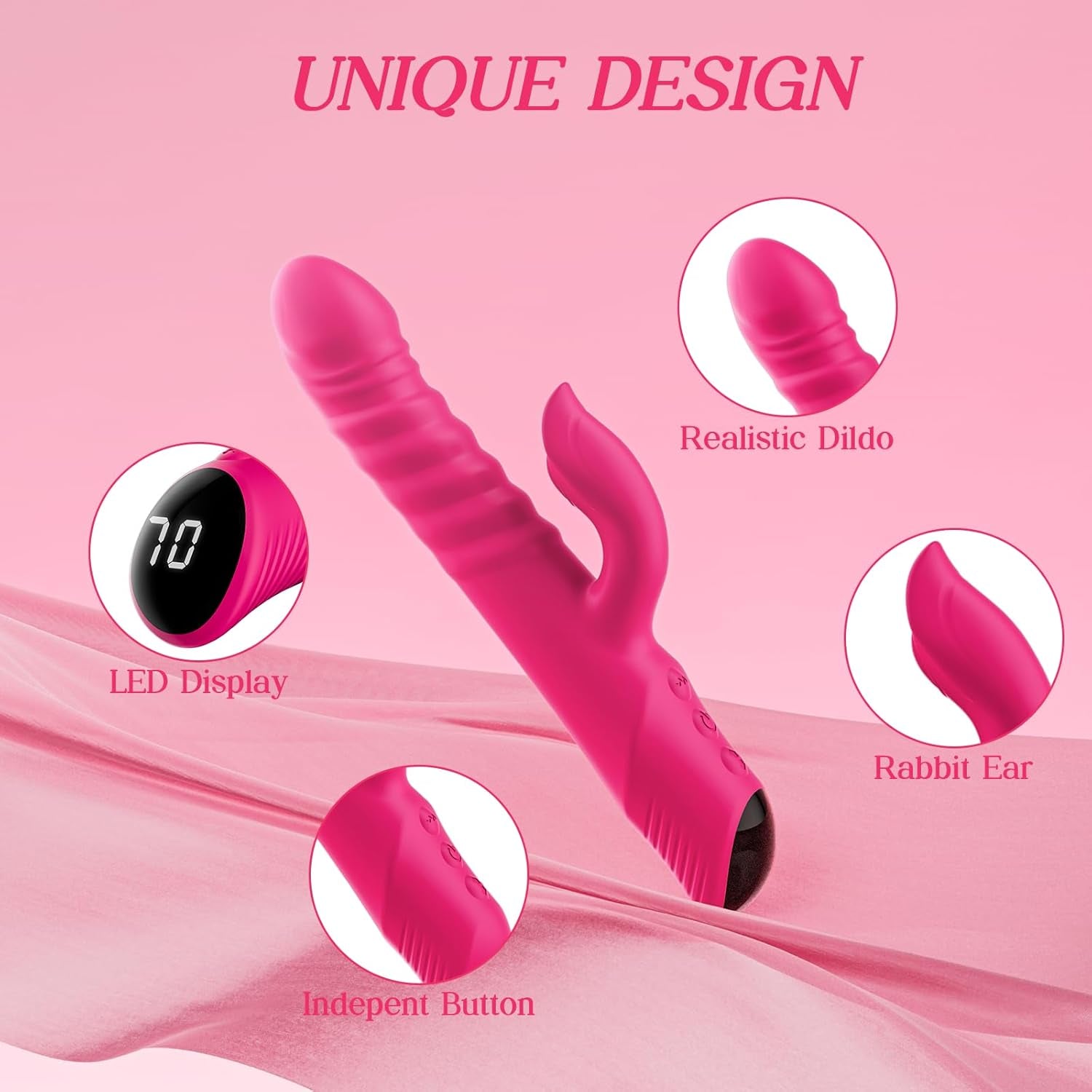 CeraThrust Rabbit Vibrator 7 Thrust 7 Modes Waterproof