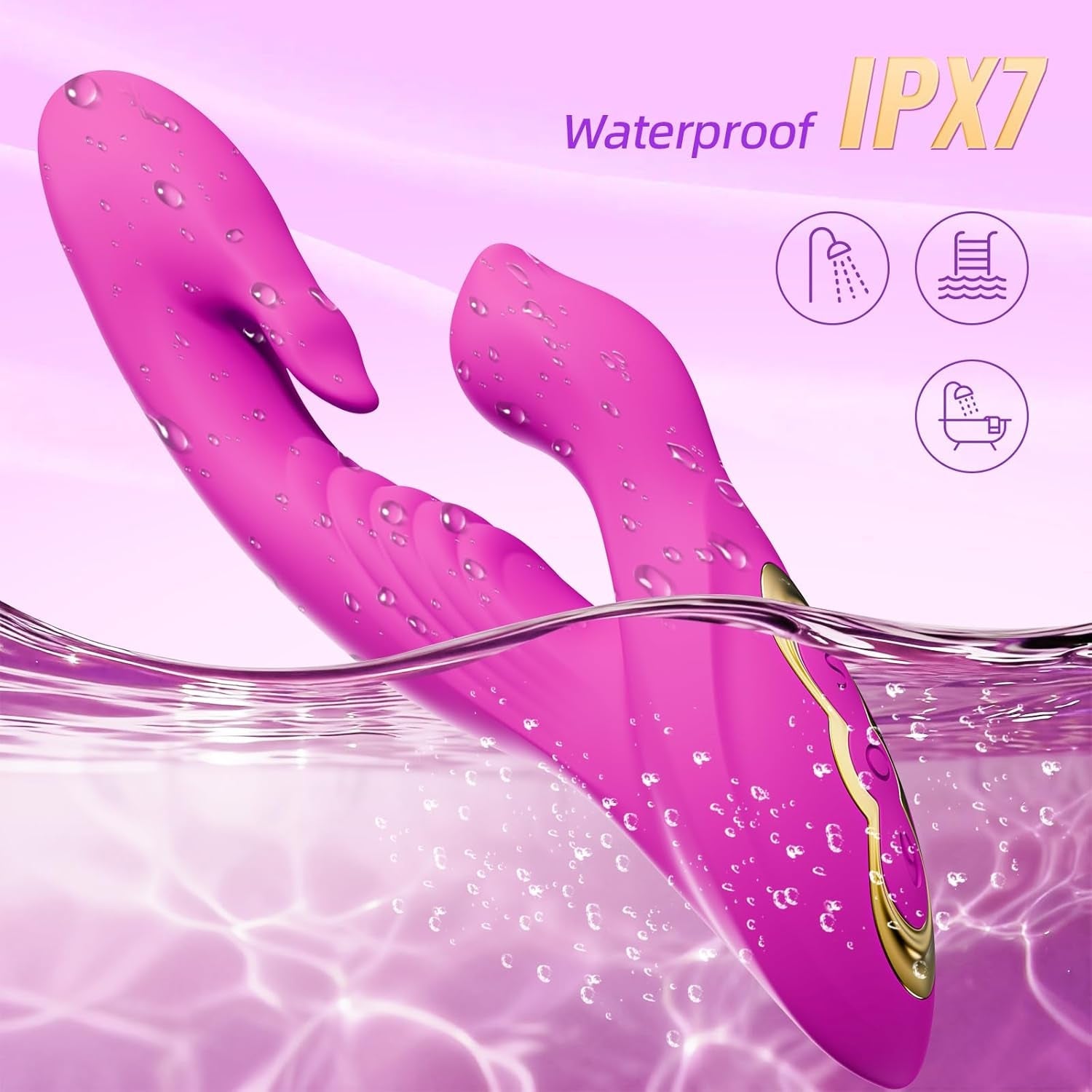 LickThrust Tongue Rabbit Vibrator Flapping 10 Modes Waterproof