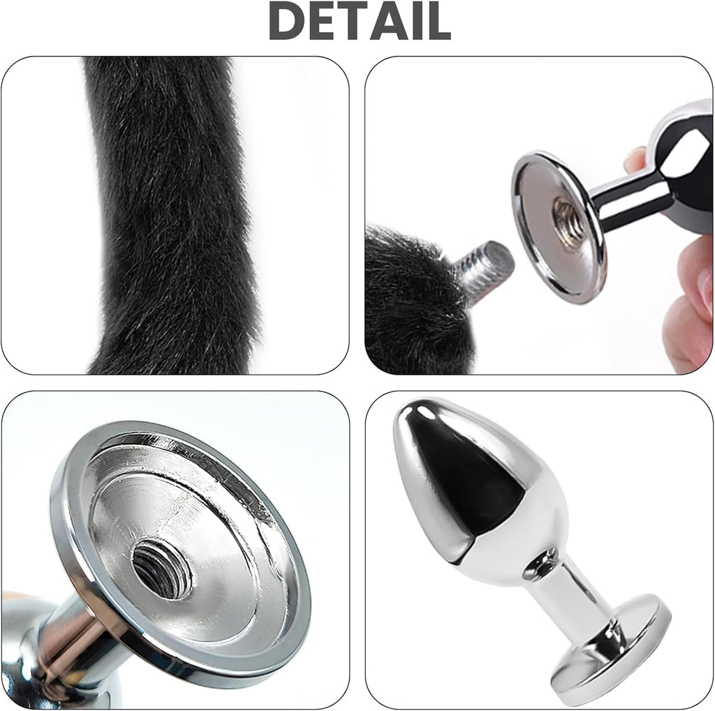 VixenForge Fox Tail Anal Plug Kit 2 Steel Plugs Trainer