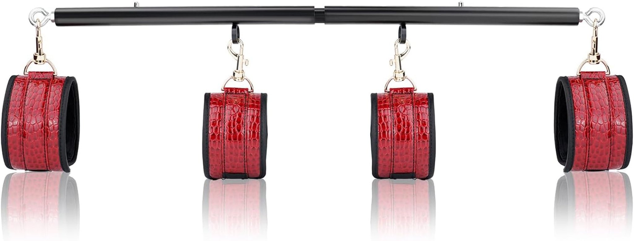 CrimsonCroc Red Crocodile Spreader Bar with Cuffs
