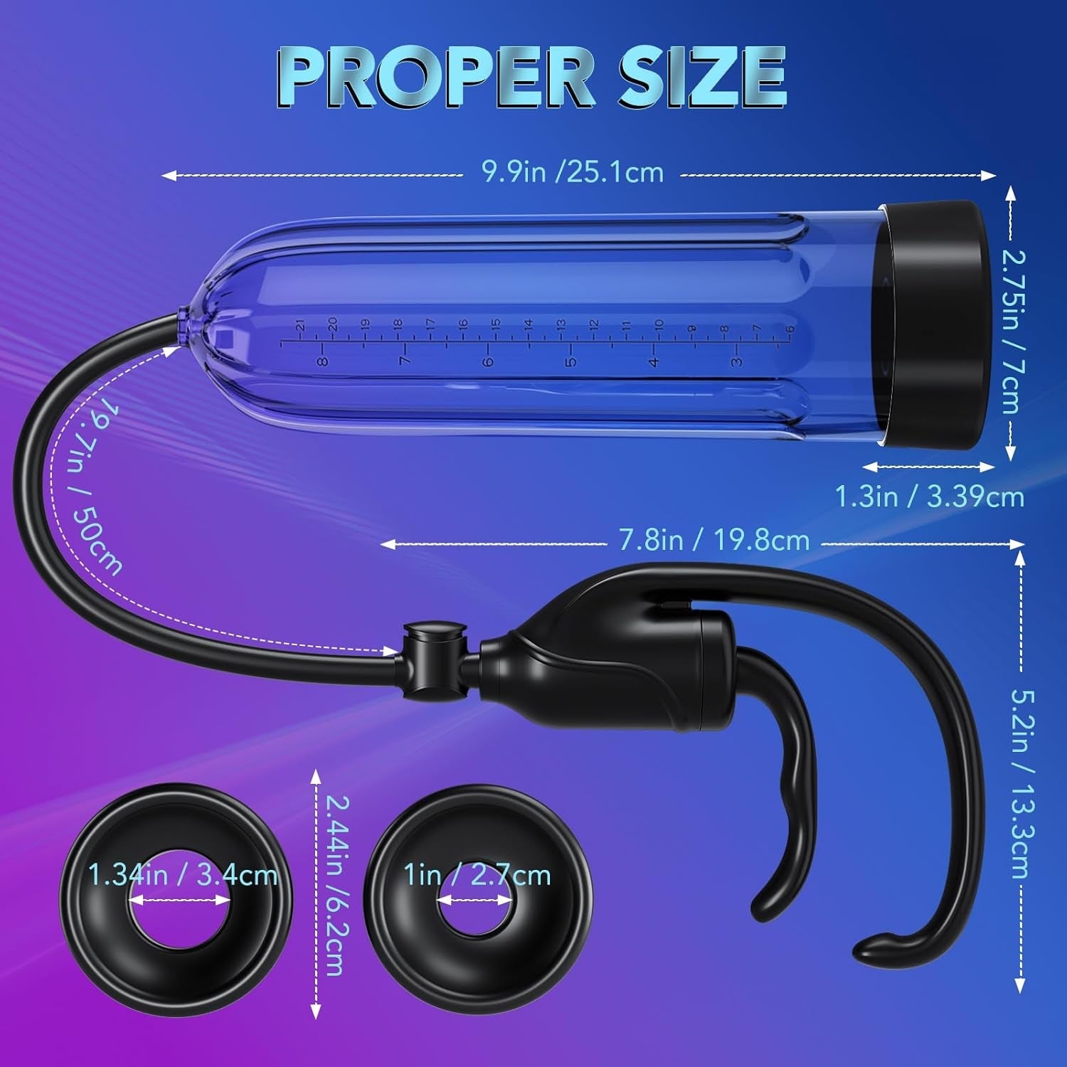 GripCore Manual Penis Pump with Rings & Sleeves