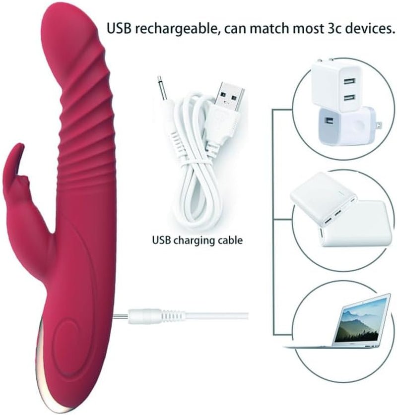 TitanWave 9” Rabbit Vibrator 15 Modes Thrusting Waterproof