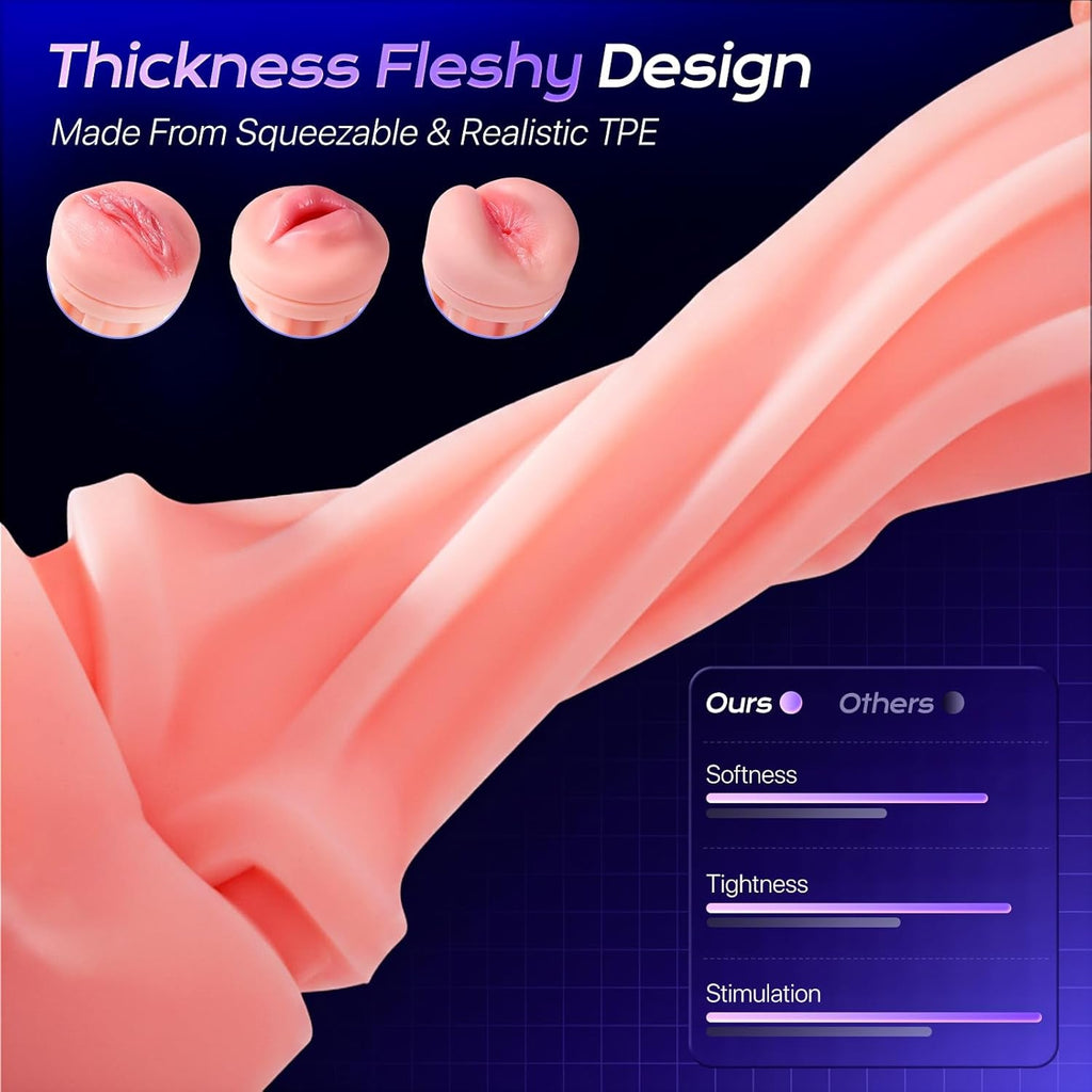 LumiSync AI Sync Pocket Pussy 3 Sleeves App Control Stroker