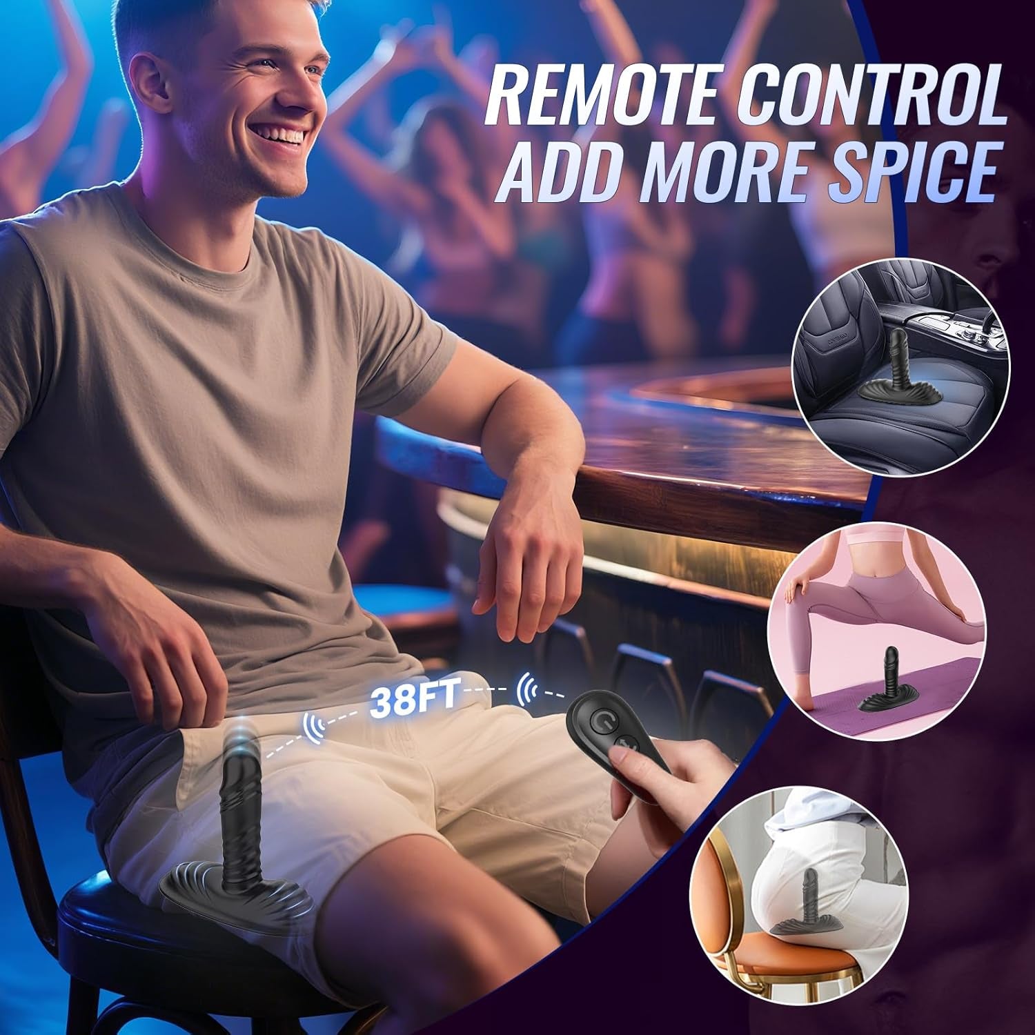 GravionX AI Prostate Massager Thrust Riding Vibrator Remote