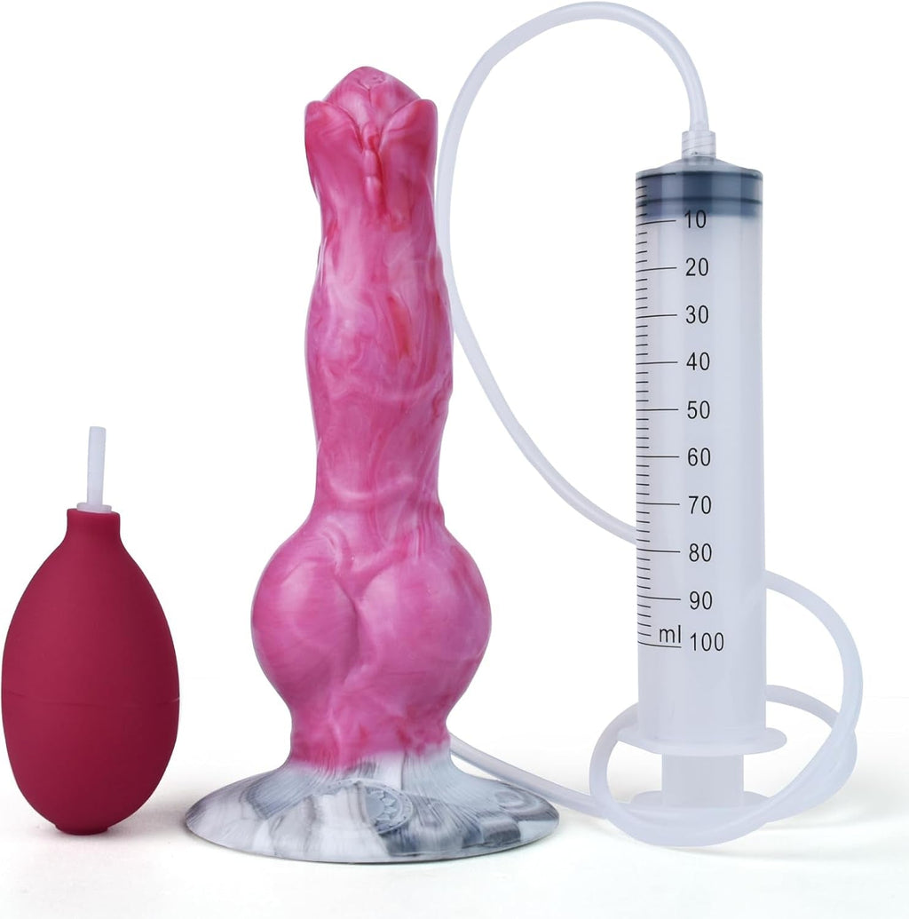 PinkKnot 8.2” Squirting Knot Dildo Silicone Suction Cup