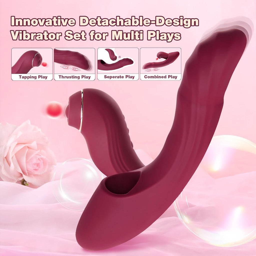 CommandHeat 6-in-1 App-controlled Vibrator Set with Thrusting & Tapping
