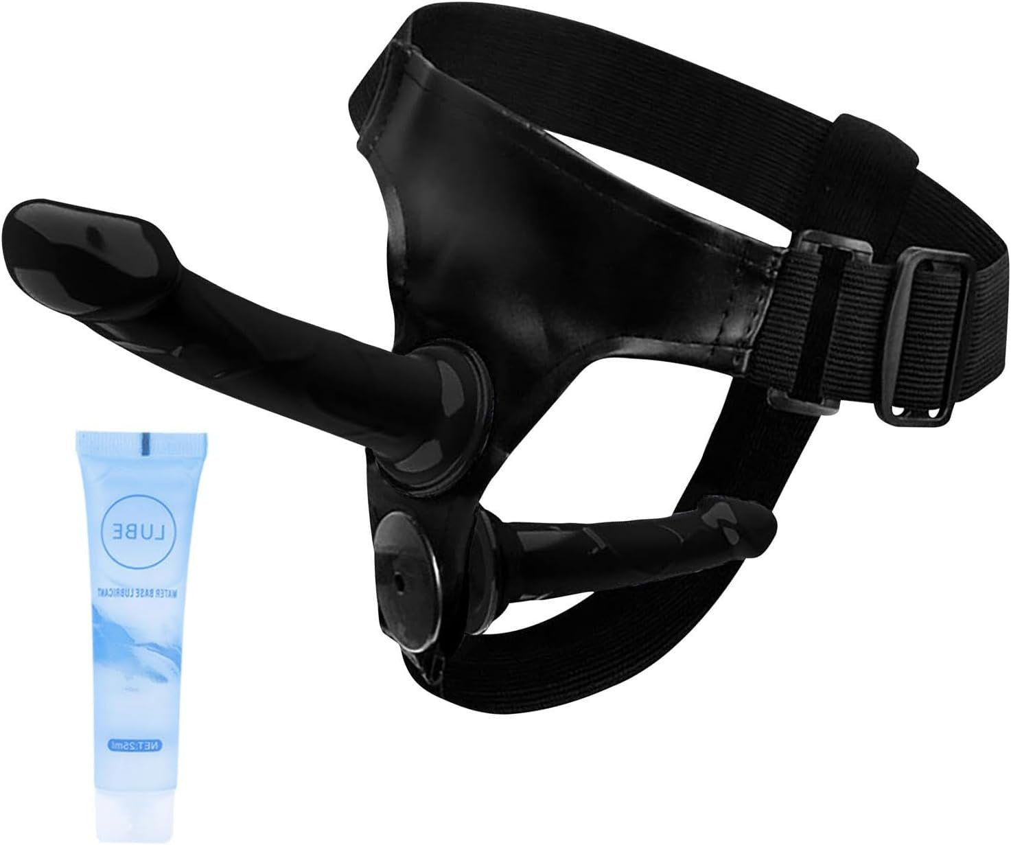 ObsidianXII Ebony Strap-On Harness with Dual Dildos