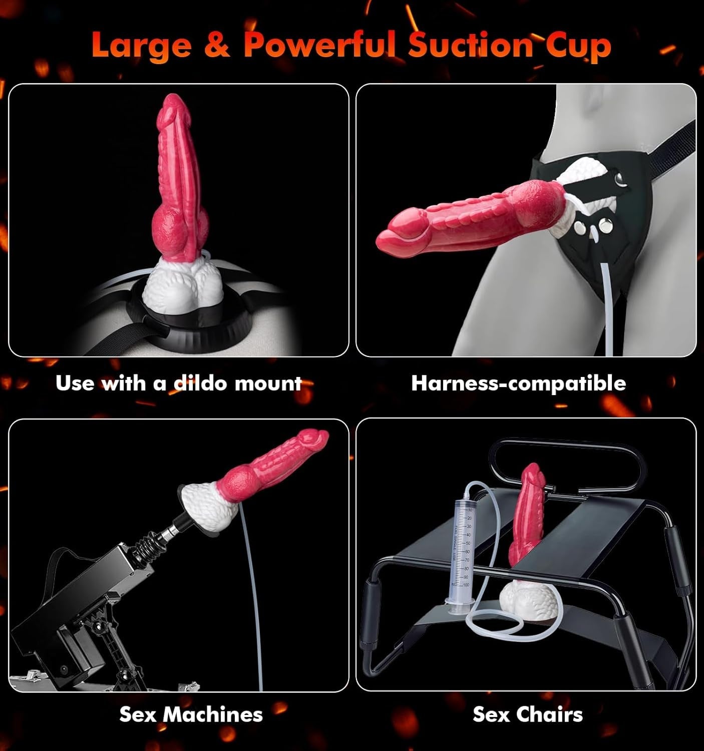 KnotJet 9.5” Squirting Knot Dildo Silicone Suction Cup