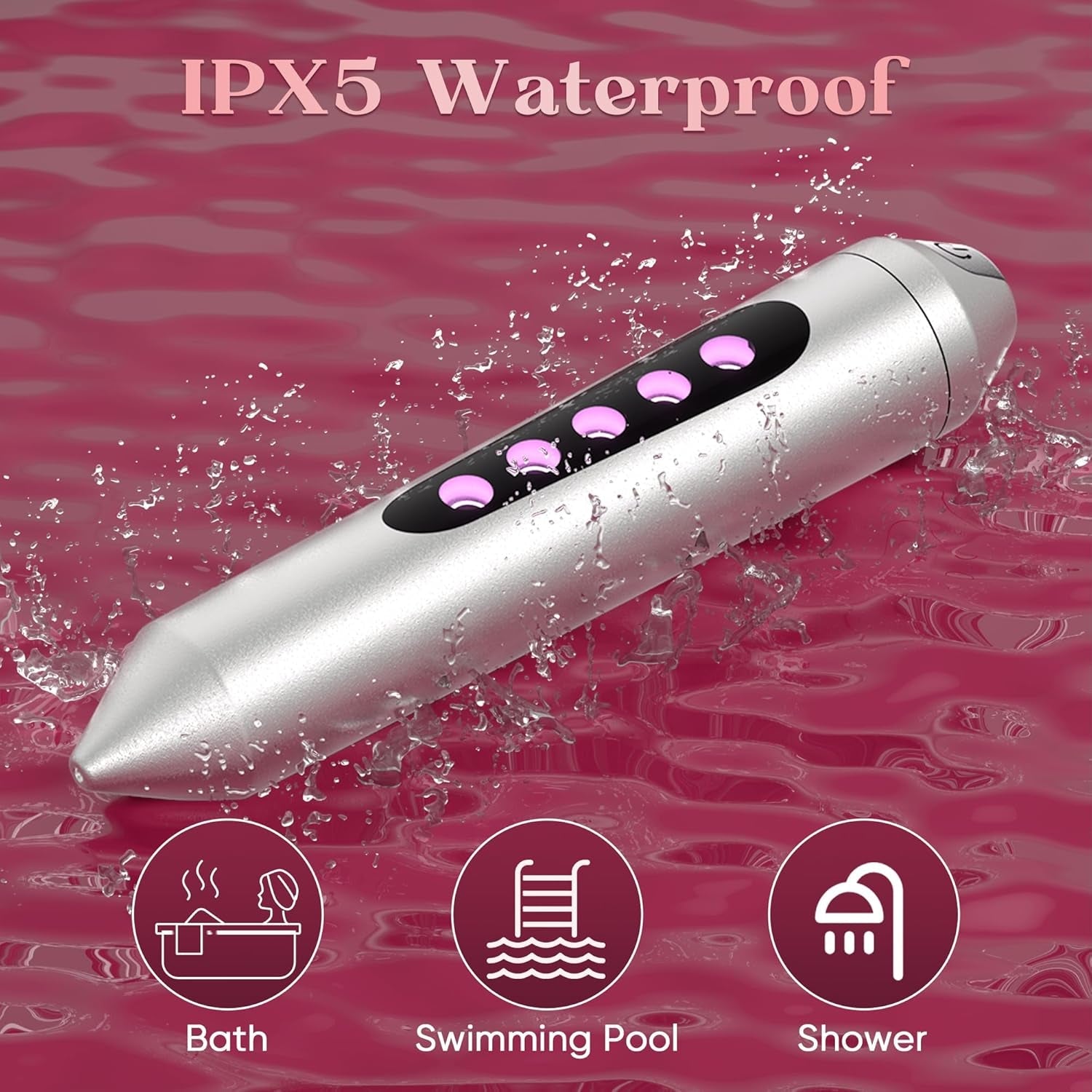 GlowSync LED Bullet Vibrator 10 Modes Waterproof Rechargeable