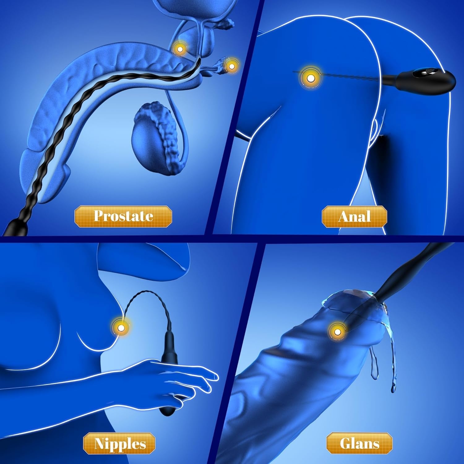 VantaPulse Vibrating Urethral Sound 9 Modes LED