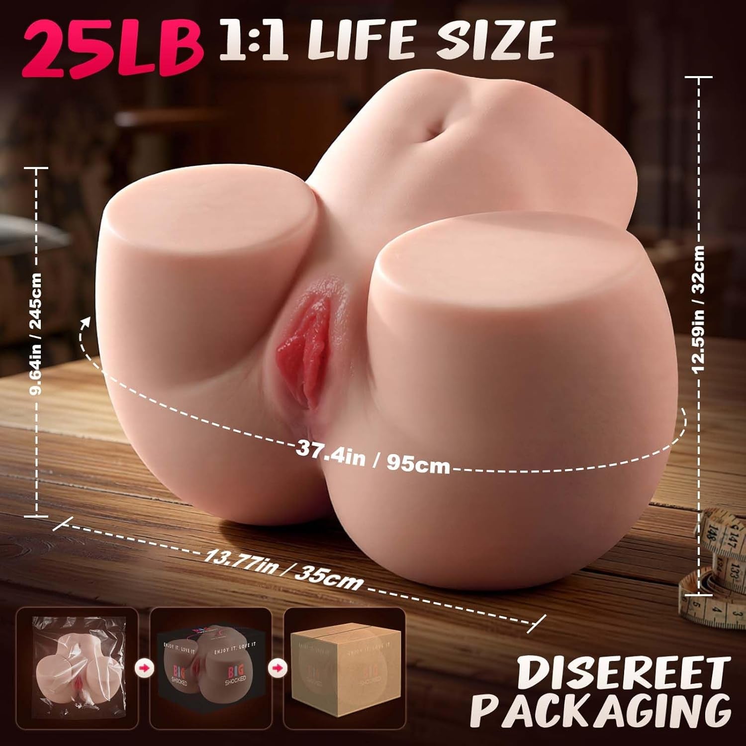 CurveMax 25LB BBW Sex Doll Torso | Dual Deep Channels