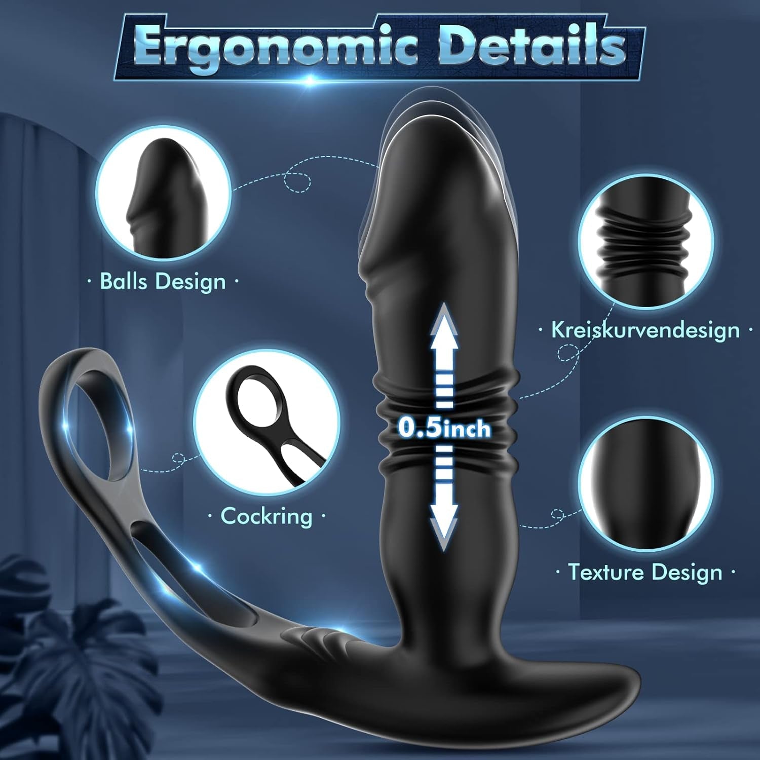 EnduroThrust App Control Thrusting Prostate Massager Cock Ring