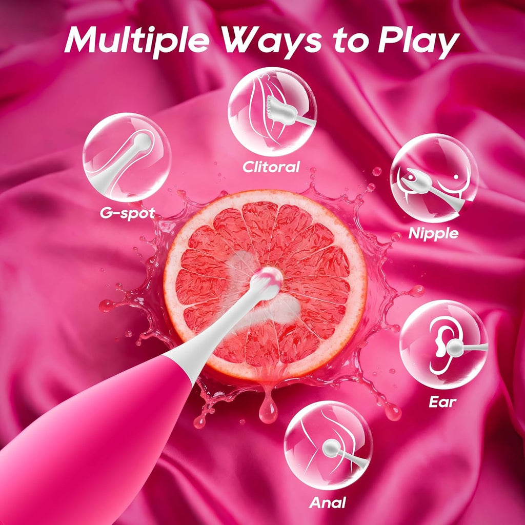 PinPoint Clitoral Wand Vibrator 7 Modes Tapping 3 Heads