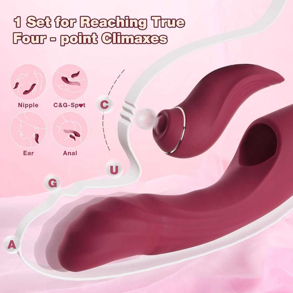 CommandHeat 6-in-1 App-controlled Vibrator Set with Thrusting & Tapping