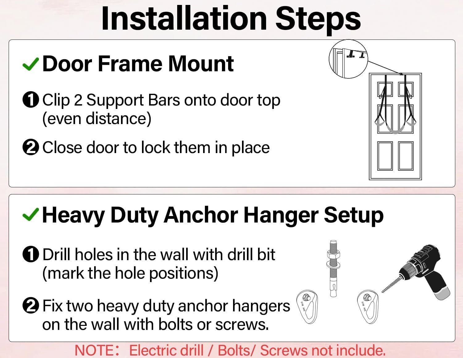 ElarisX Adjustable Door Swing with Handles