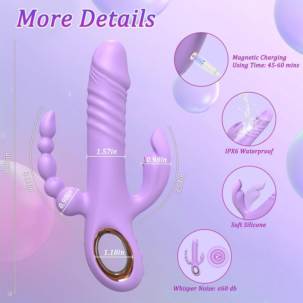 TriVantaX Rabbit Thruster 7 Speeds 7 Modes Waterproof Silicone