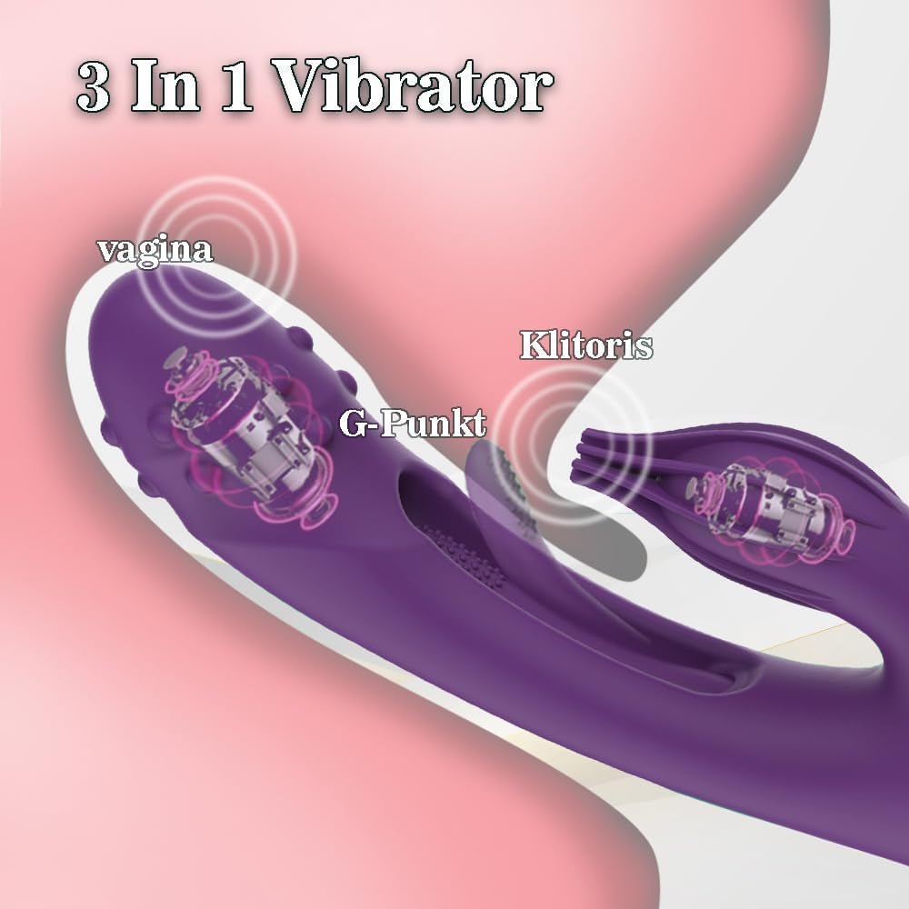 TapPulse Rabbit Vibrator Tapping 8 Modes Waterproof Quiet