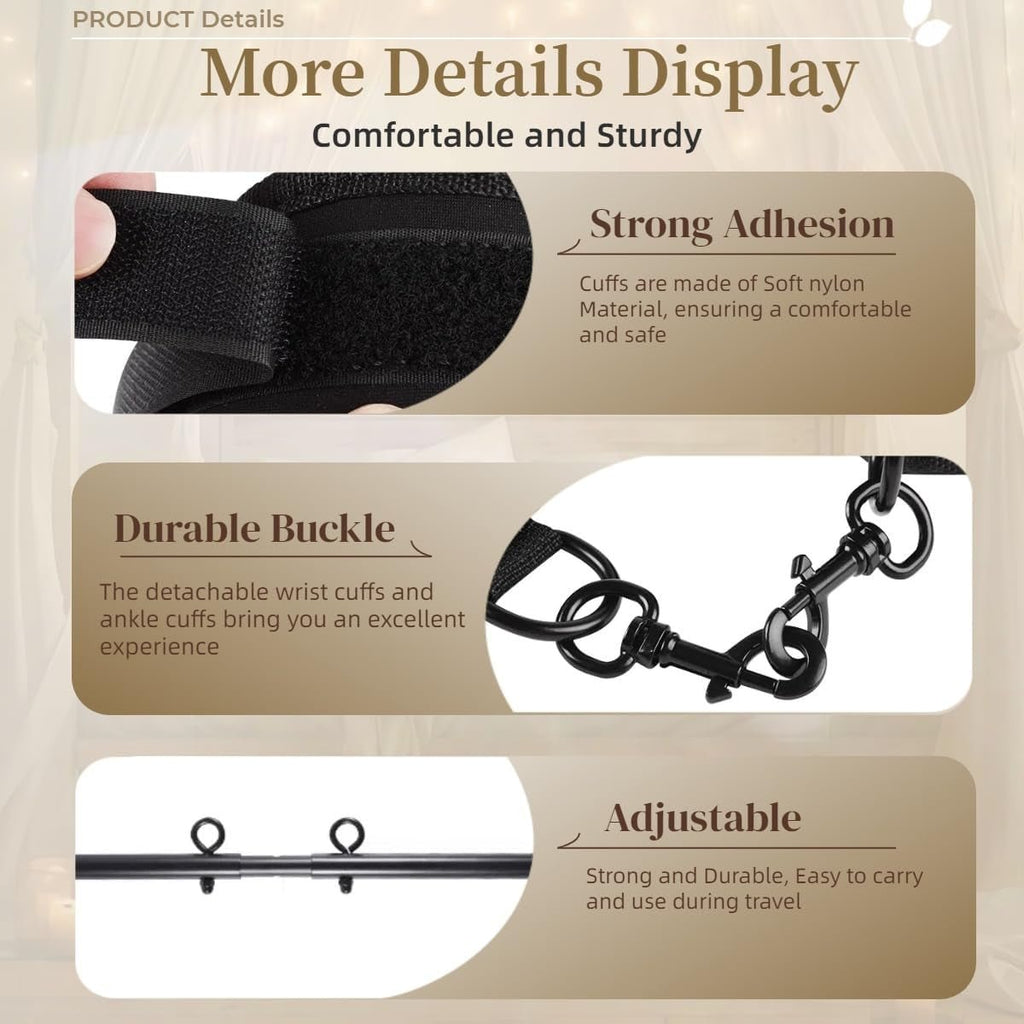 SteelBound Dual Spreader Bar BDSM Kit with Collar & Cuffs