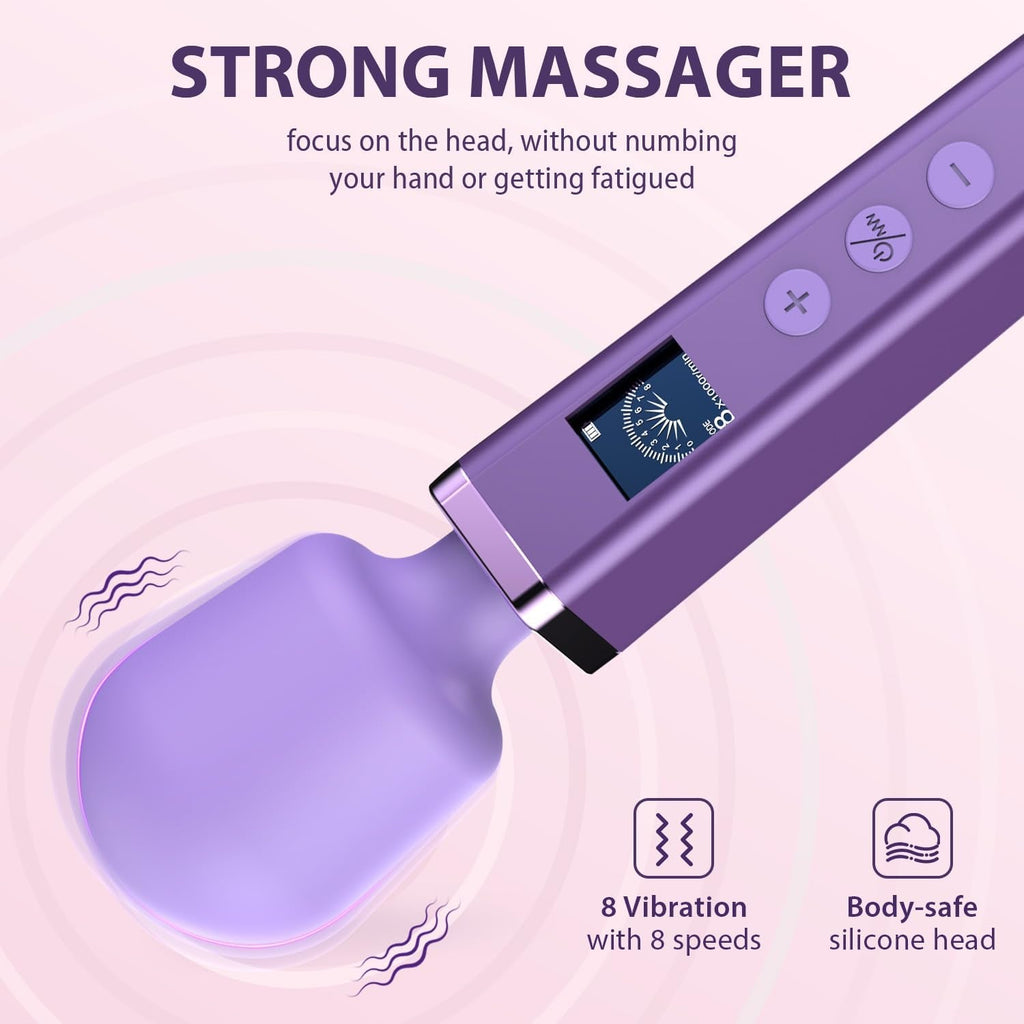 AuraStrike Wand Vibrator Waterproof 8 Modes Rechargeable