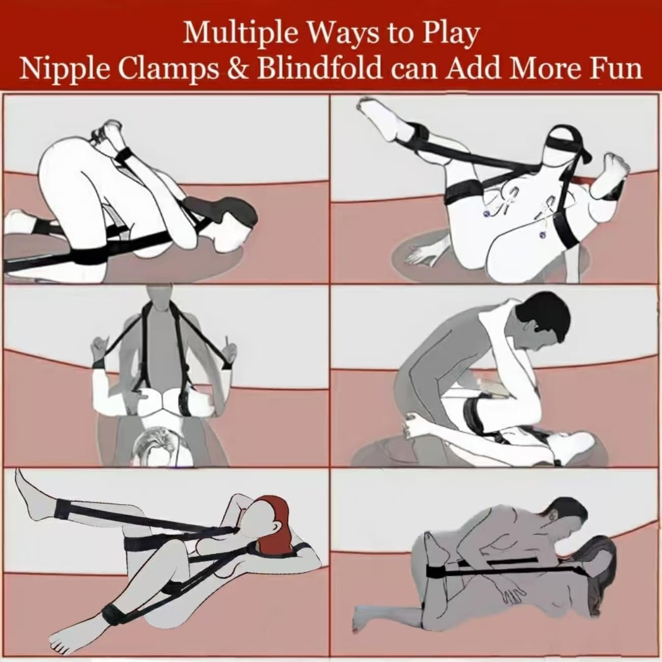 OpenForm Adjustable Sex Sling BDSM Kit Cuffs