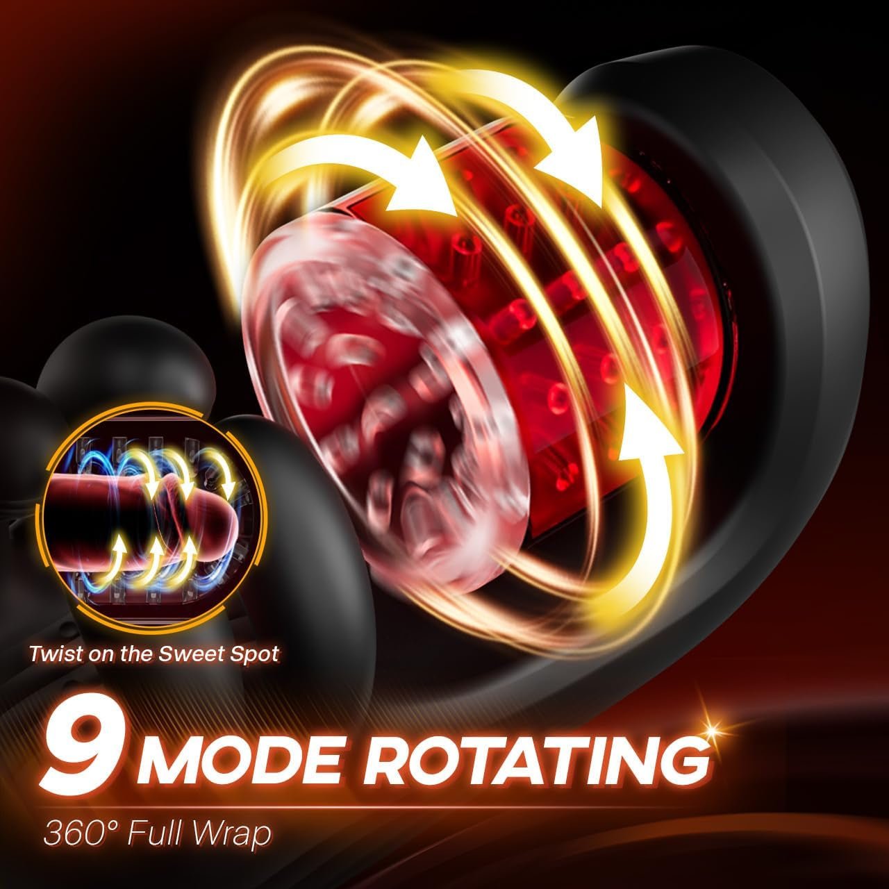 LumiGrip Rotating Male Stroker Trainer 9 Modes LCD