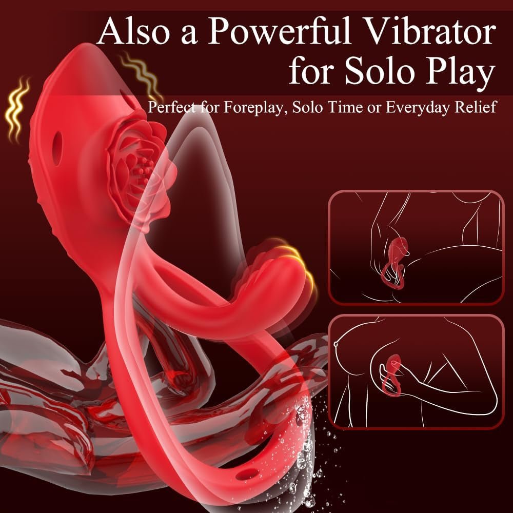 BloomDrive Cock Ring Clit Stimulator G-Spot Wearable 9 Modes