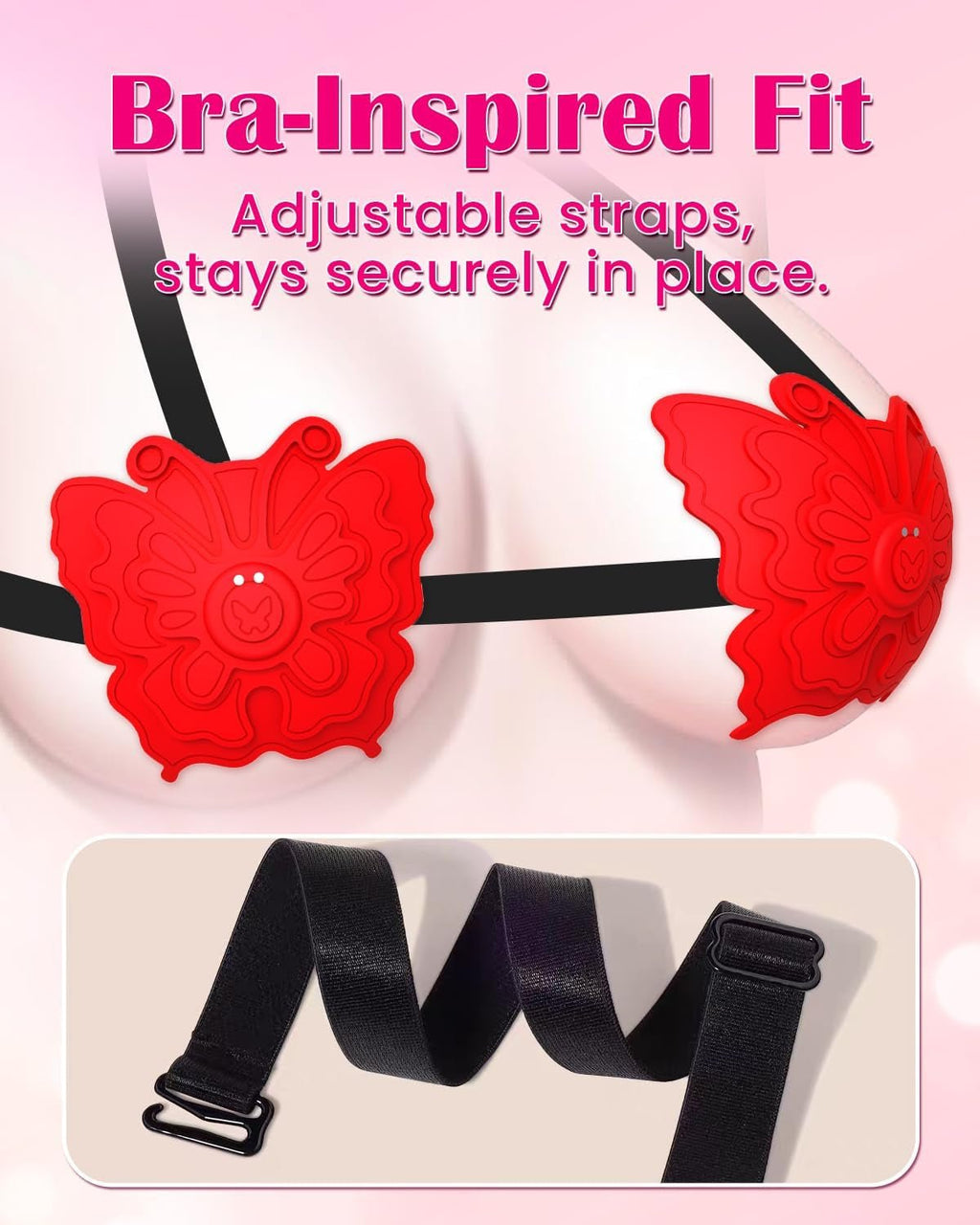 VelvetStrap Strap-On Nipple Vibrator 10 Modes Waterproof