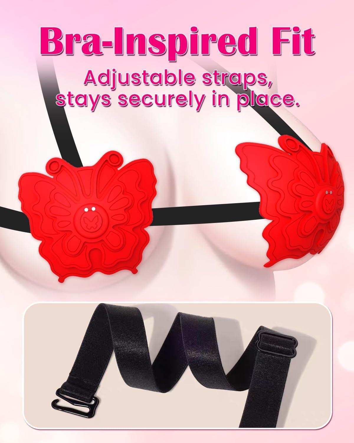 VelvetStrap Strap-On Nipple Vibrator 10 Modes Waterproof