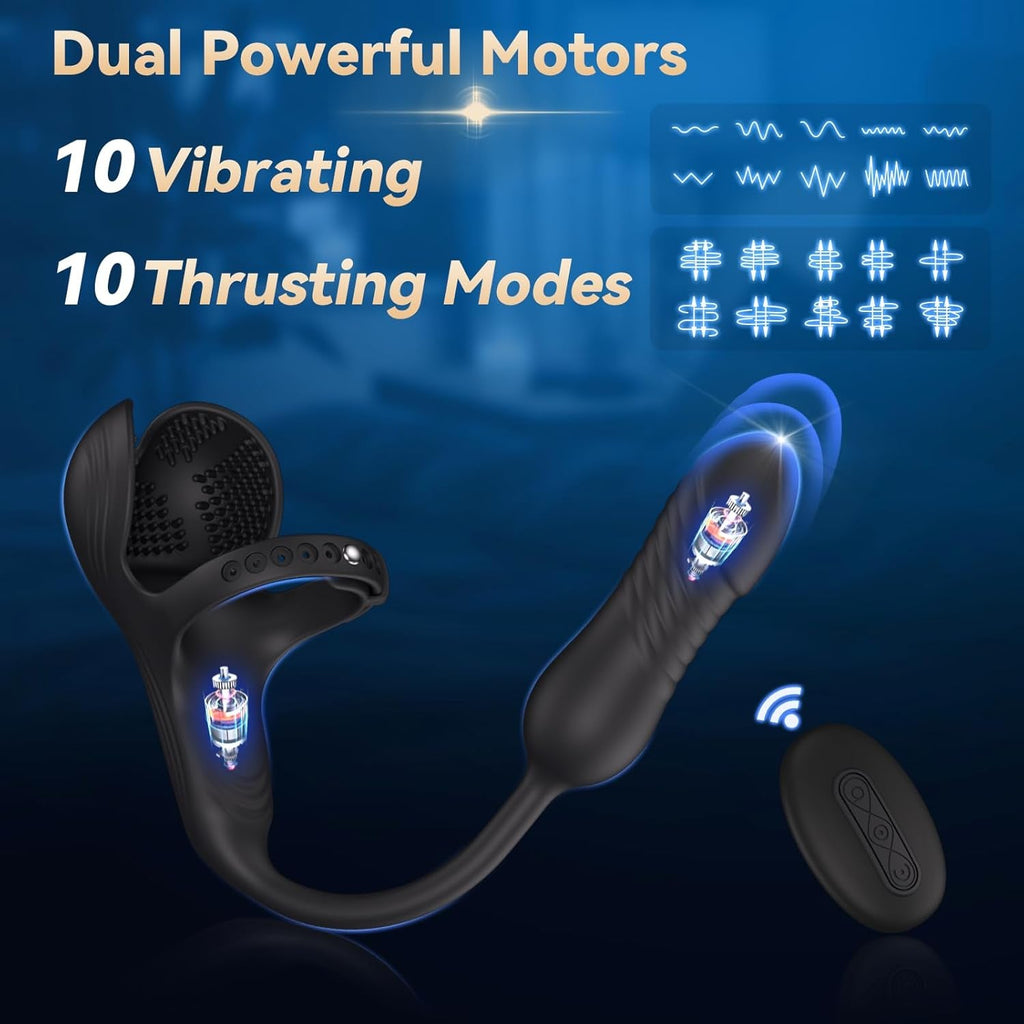 DominusCore Thrusting Prostate Massager Cock Ring 10 Modes