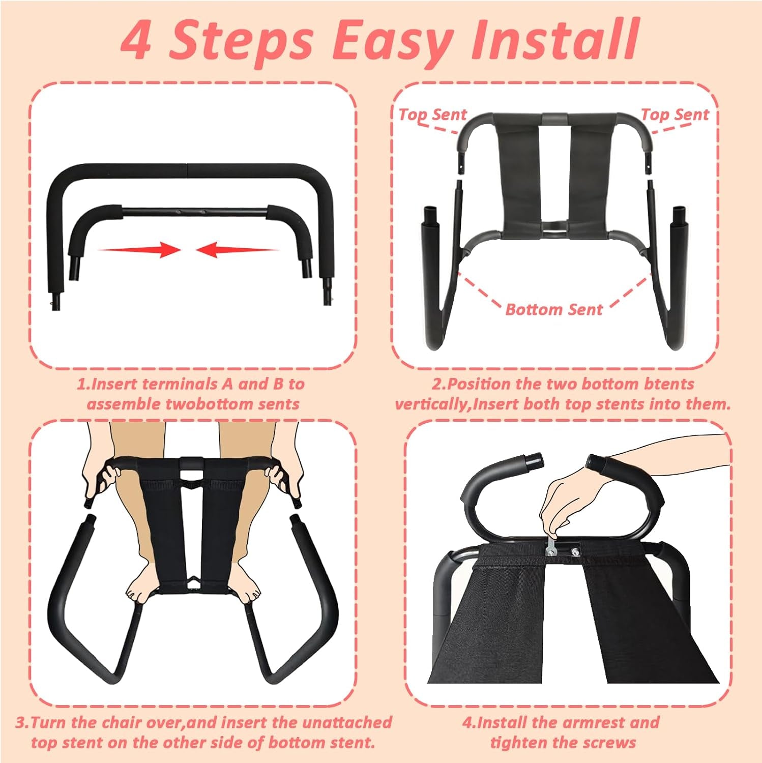 RhythmCore Adjustable Sex Chair with Handrail