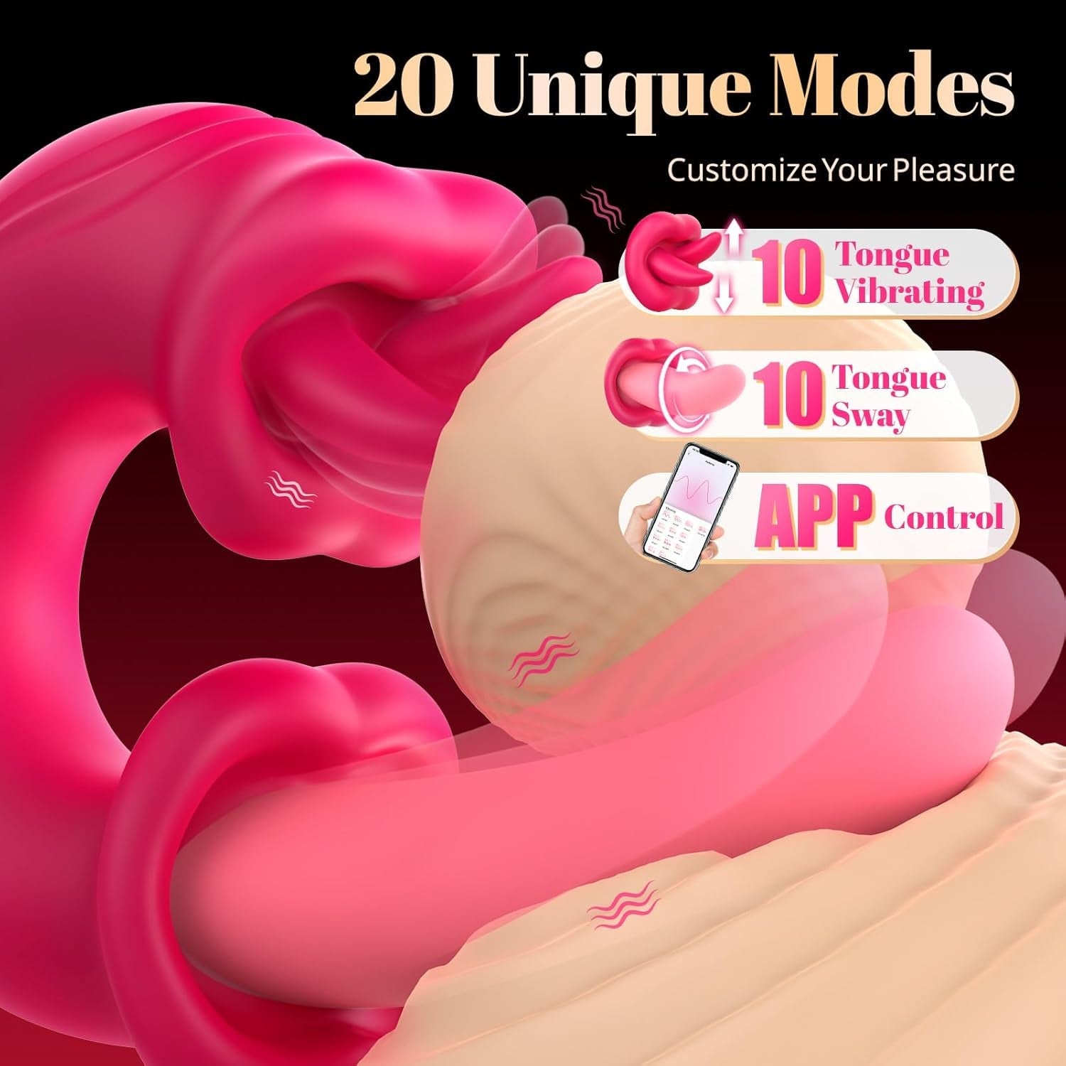 LunexaSync App Tongue Vibrator 20 Modes G-Spot Clit Toy
