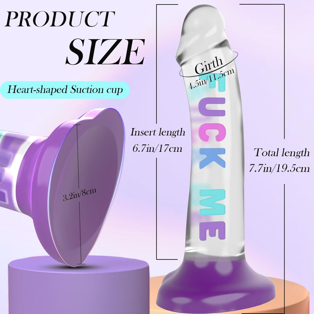 LexiCore 7.7” Clear Silicone Dildo Suction Cup Strap-On