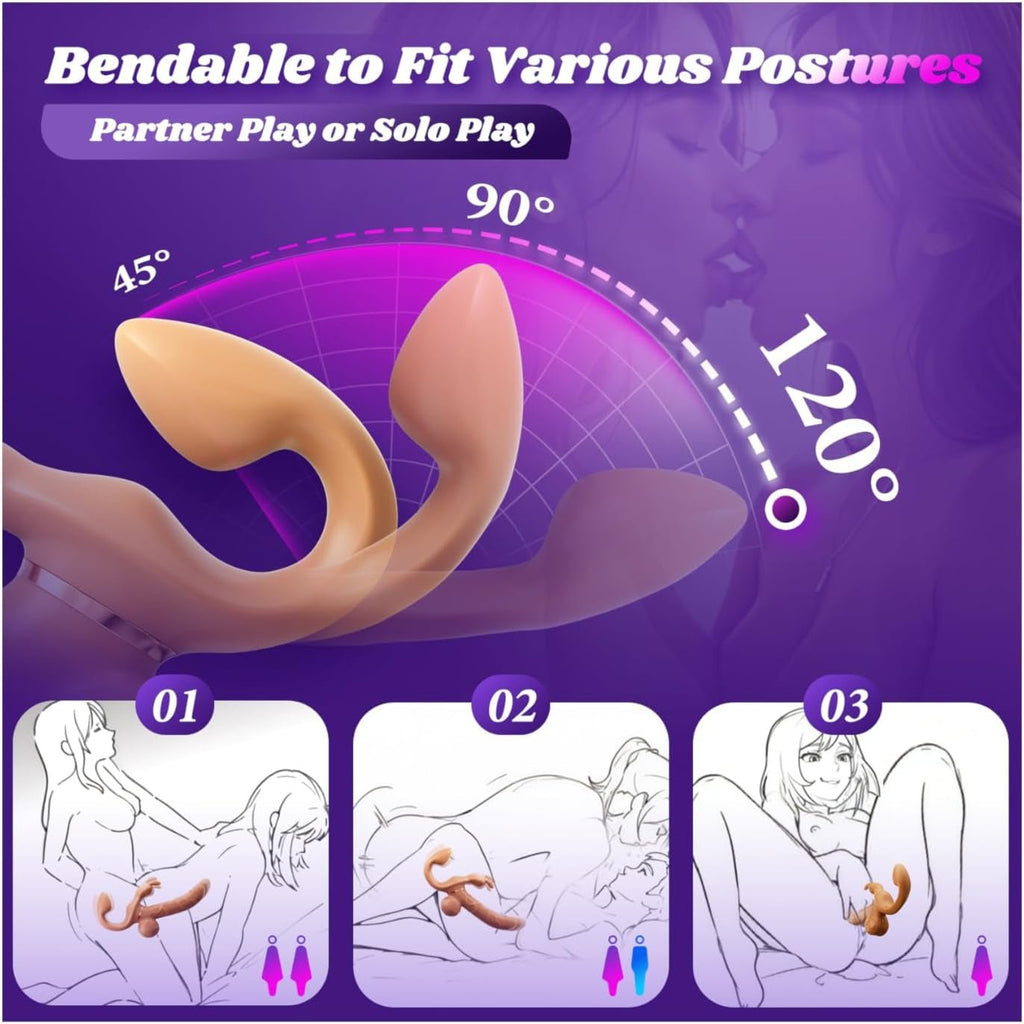 DualGlide Rabbit Strapless Strap On Thrusting Vibrator
