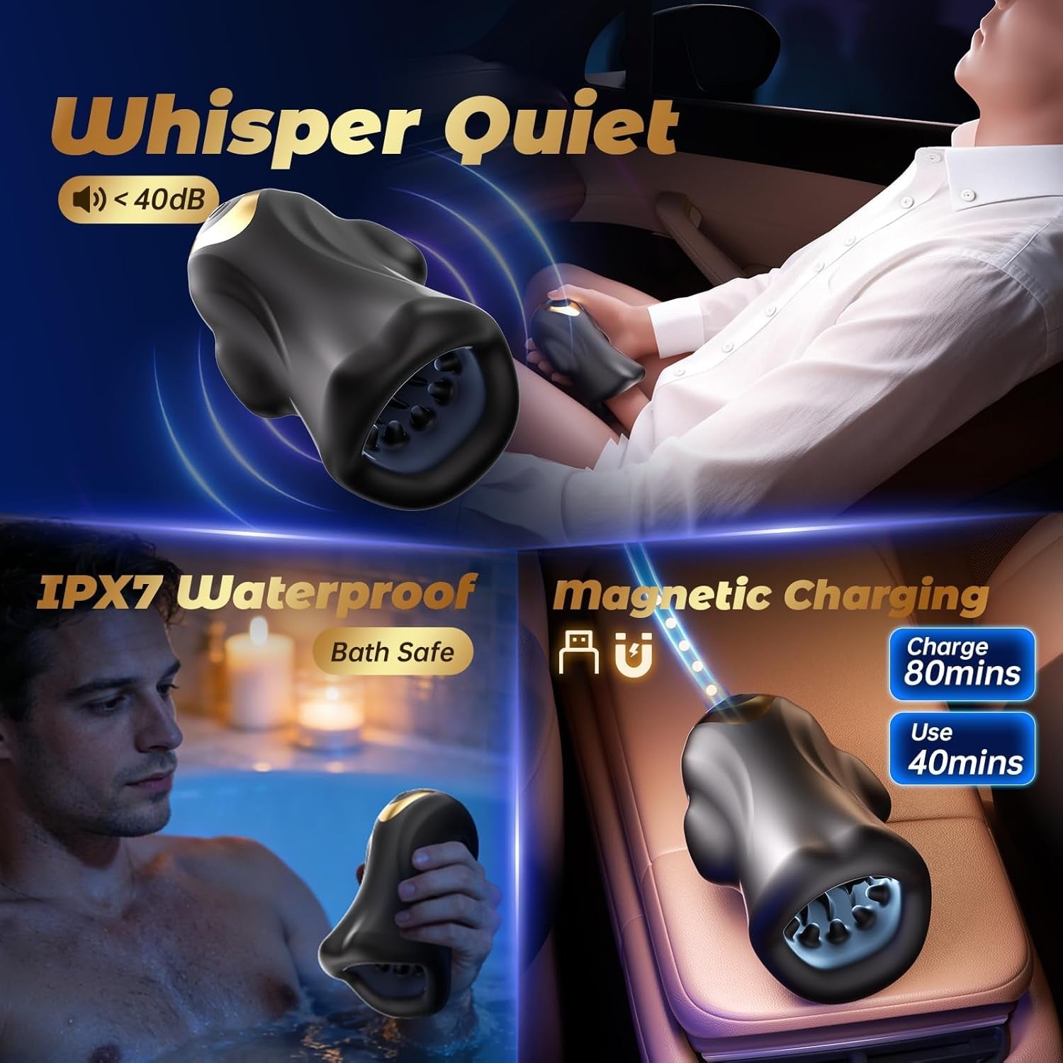 IntelliPulse AI 360° Male Masturbator 3 Motors 9 Modes