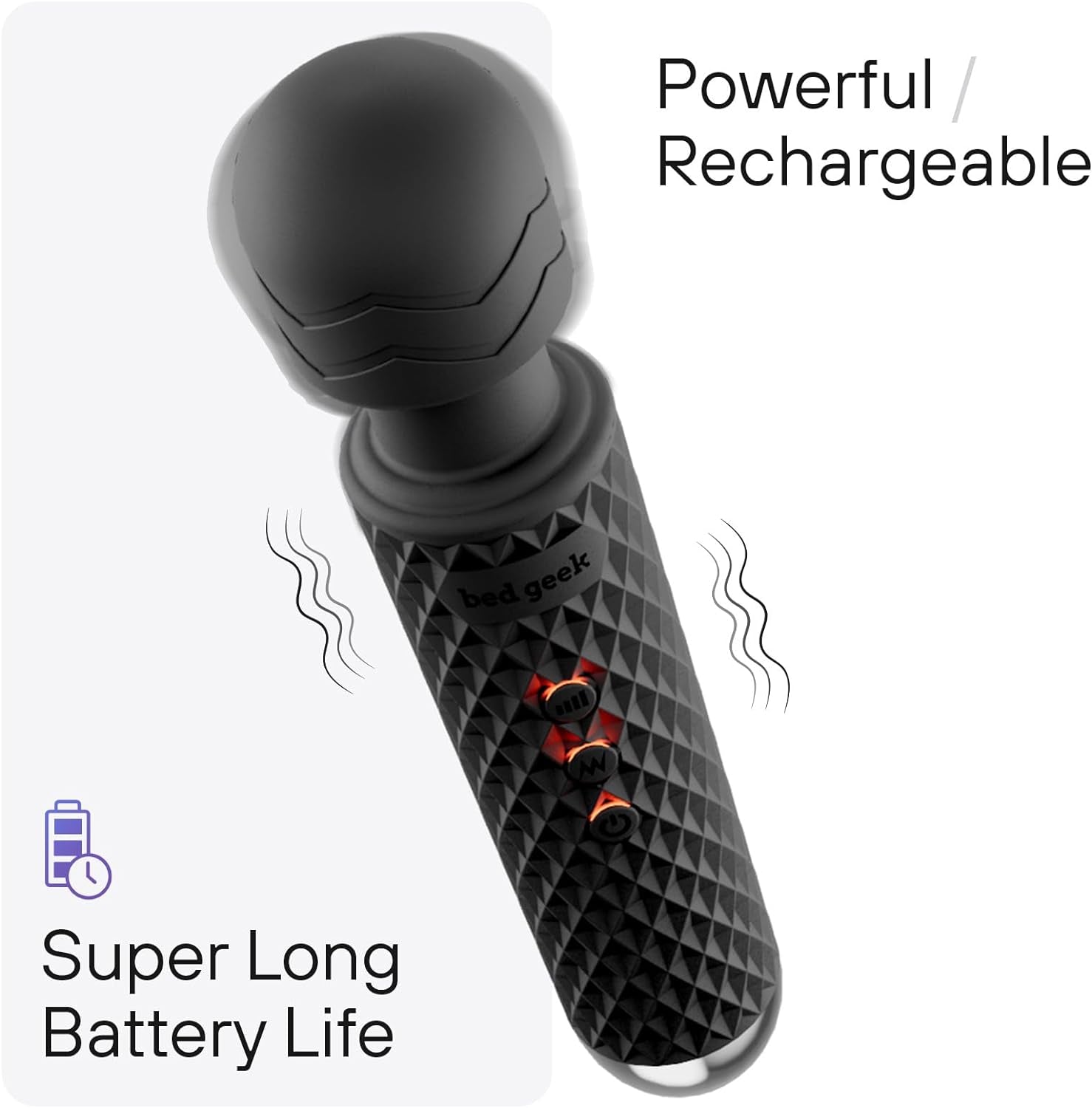 ObsidianPrism Wand Vibrator 20 Patterns 8 Speeds Waterproof