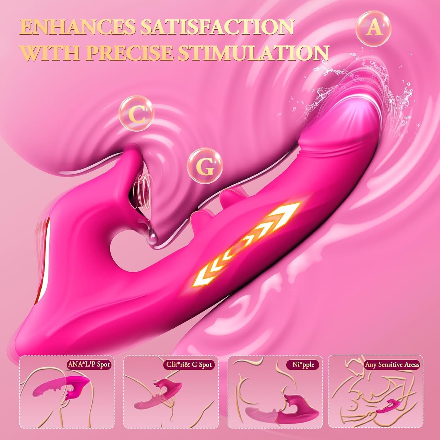 ElyraMax Thrusting Rabbit Licking Vibrator 4-in-1 10 Modes G-Spot
