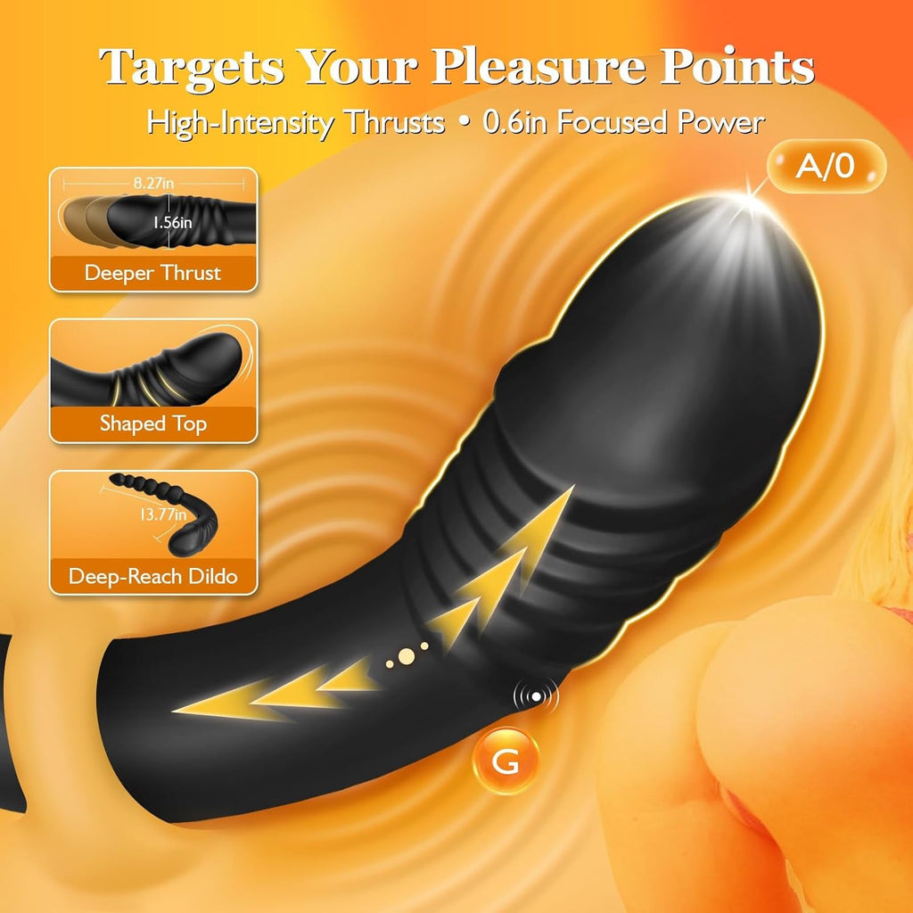 TwinPulseX Thrusting Dildo & Anal Beads Dual-Ended Vibrator