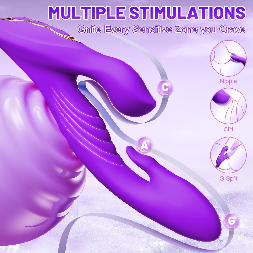 LickPulseX Tongue Rabbit Vibrator 10 Modes Flapping Waterproof