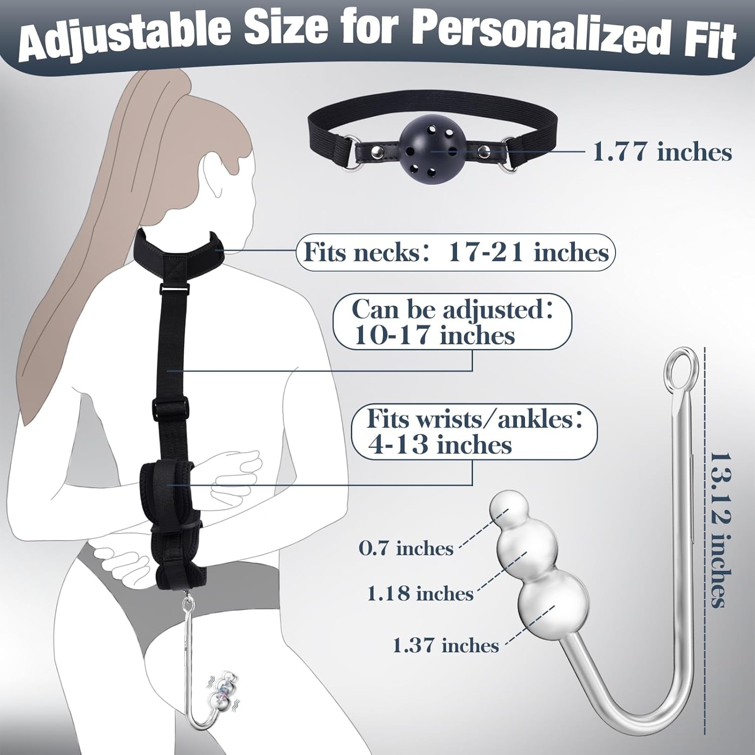 VibeHook Vibrating Anal Hook Bondage Kit with Gag & Cuffs