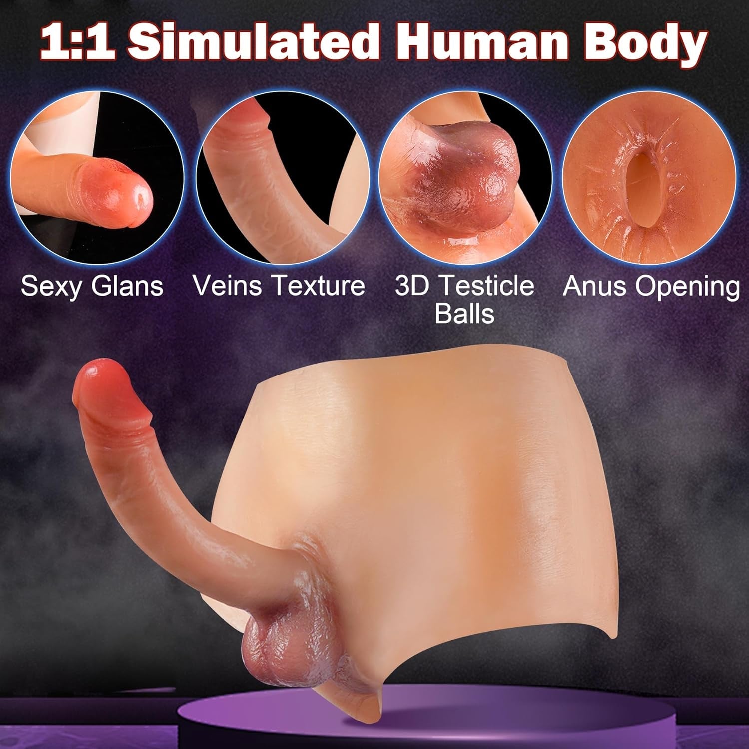 FlexSkin Strapless Silicone Dildo Panties 7 Inch