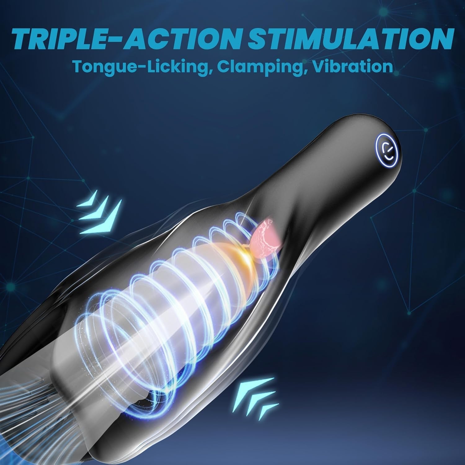 LickPulse 3-in-1 Licking Suction Male Stroker 10 Modes