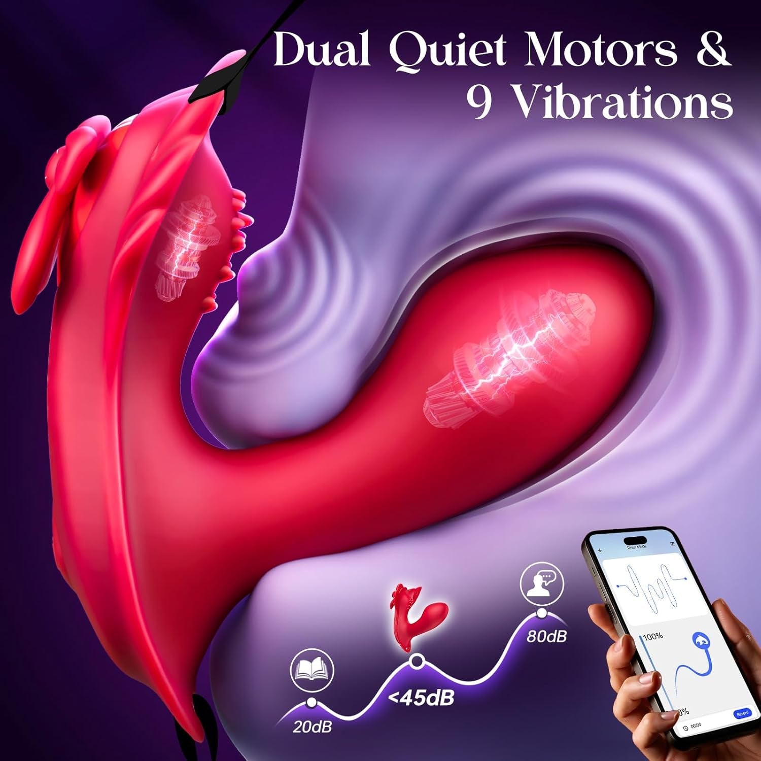 ShadowSync APP Remote Wearable Panty Vibrator with G-Spot Dildo