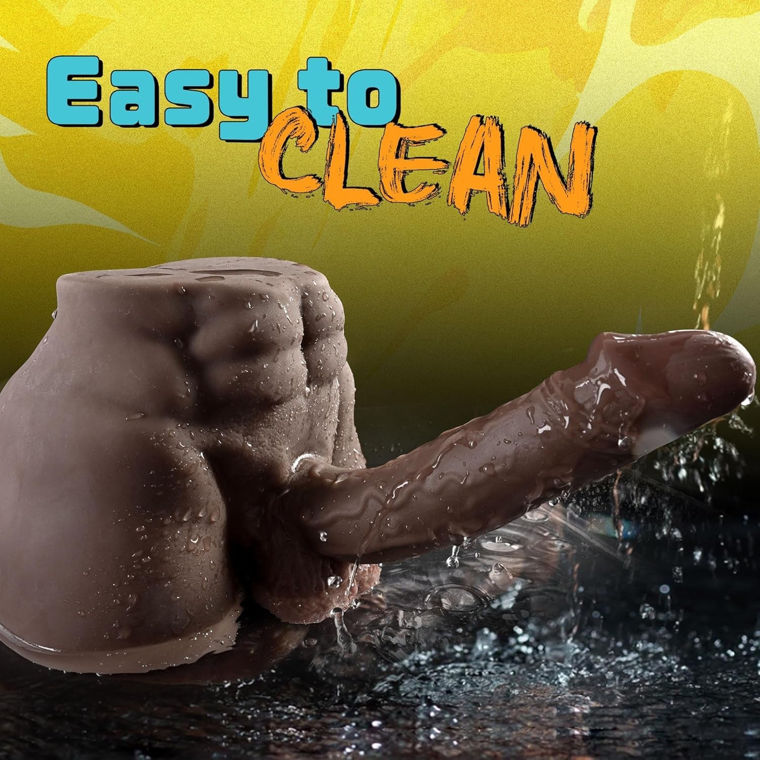 ShadowFlex Black Male Sex Doll Torso 7.5in Dildo 6LB