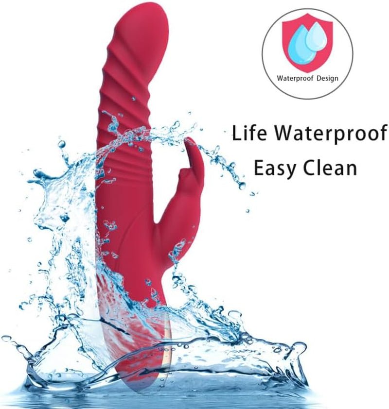 TitanWave 9” Rabbit Vibrator 15 Modes Thrusting Waterproof