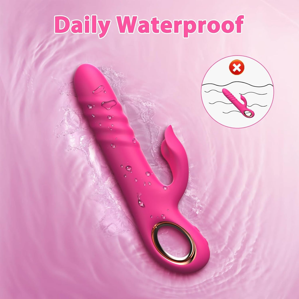 VortexPulse Thrusting Rabbit Vibrator 10 Thrust 10 Modes Silicone