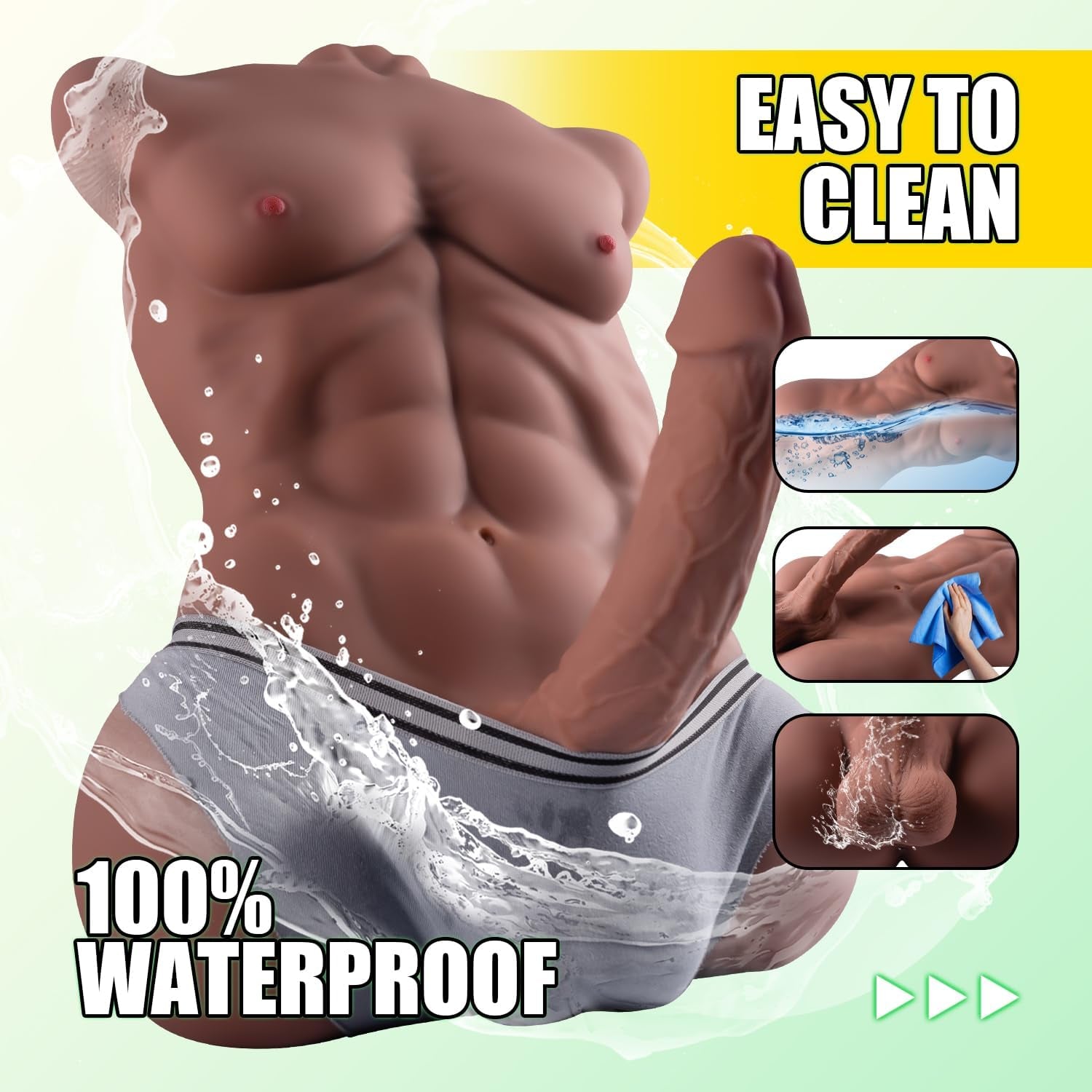 PulseDrive Male Sex Doll Torso with Huge Dildo