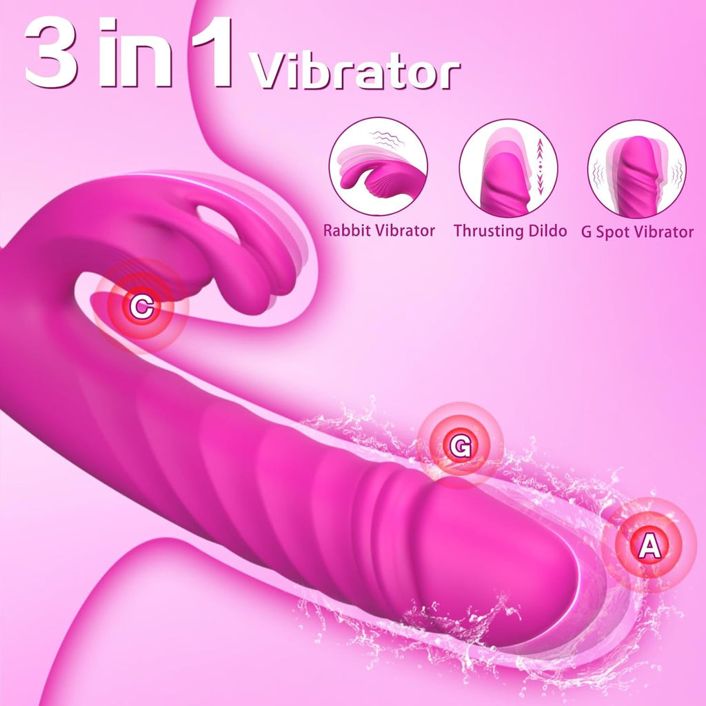 RoseCore Premium Rabbit Thruster 7 Thrust 7 Modes Silicone