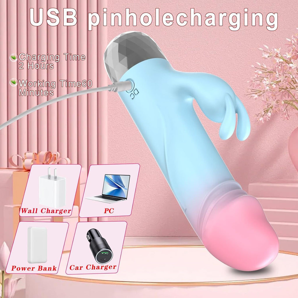NanoVibe Mini Rabbit Vibrator 9 Modes Silicone Waterproof