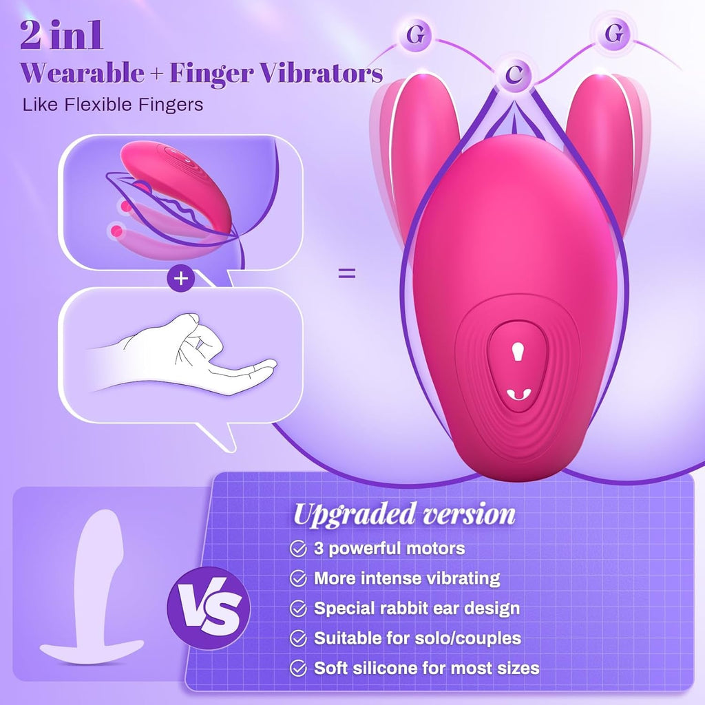 FusionSync APP Remote Double Wearable Vibrator 3 Motors