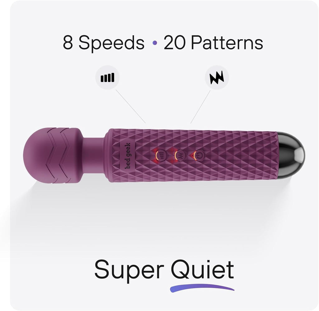 PrismFlex Wand Vibrator 20 Patterns 8 Speeds Rechargeable